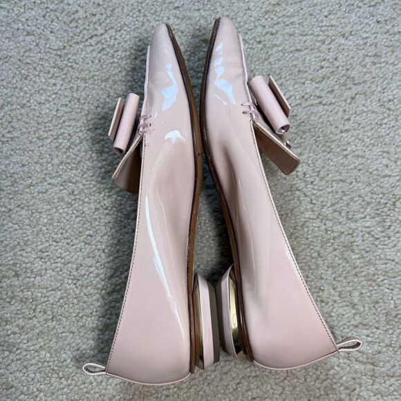 Nicholas Kirkwood Bow Accent Patent Leather Beya Flats Blush Size 35 - Picture 4 of 9